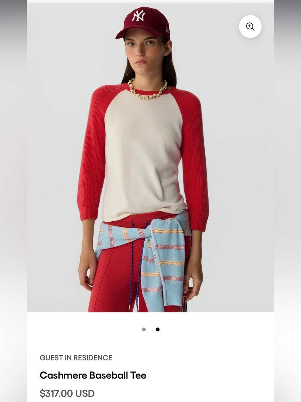 Guest in Residence- Cashmere Baseball Tee